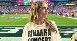 Natpis na majici Care Delevingne na Super Bowlu privukao pažnju: "Koncert prekinut"
