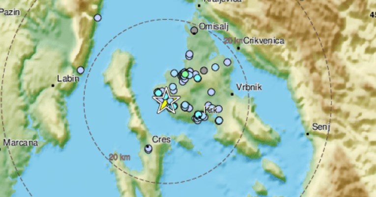 Potres od 2.6 po Richteru na Krku