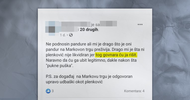 Muškarac koji je prijetio Plenkoviću je u zatvoru, ovo je poruka zbog koje je uhićen