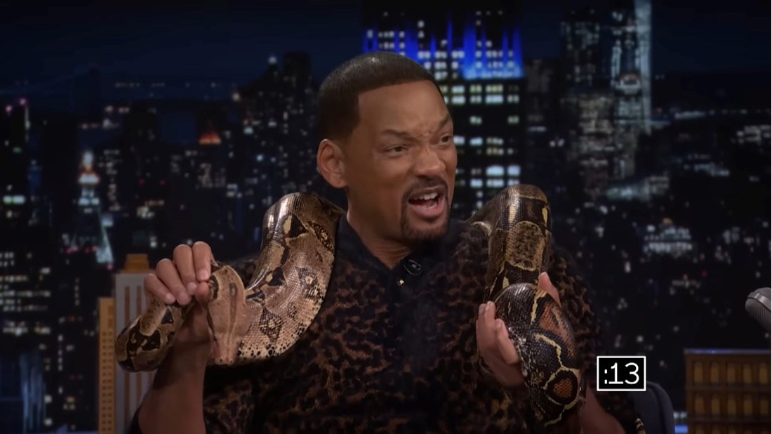 Will Smith kod Jimmyja Fallona morao držati udava 30 sekundi. Nije mu bilo svejedno