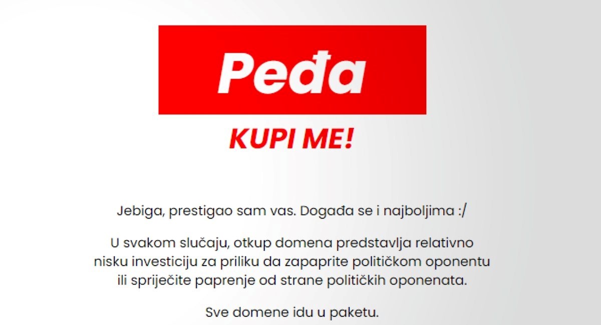 Kupio Domenu Rijekepravde, Nudi Zamjenu Za Mjesto Na Listi. SDP: Nismo ...