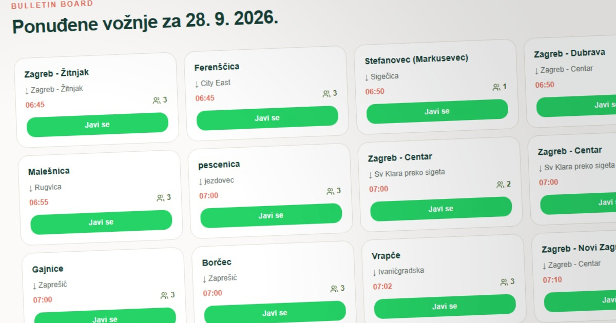 Pojavila se stranica za prijevoz tijekom štrajka ZET-a, vozači nude slobodna mjesta