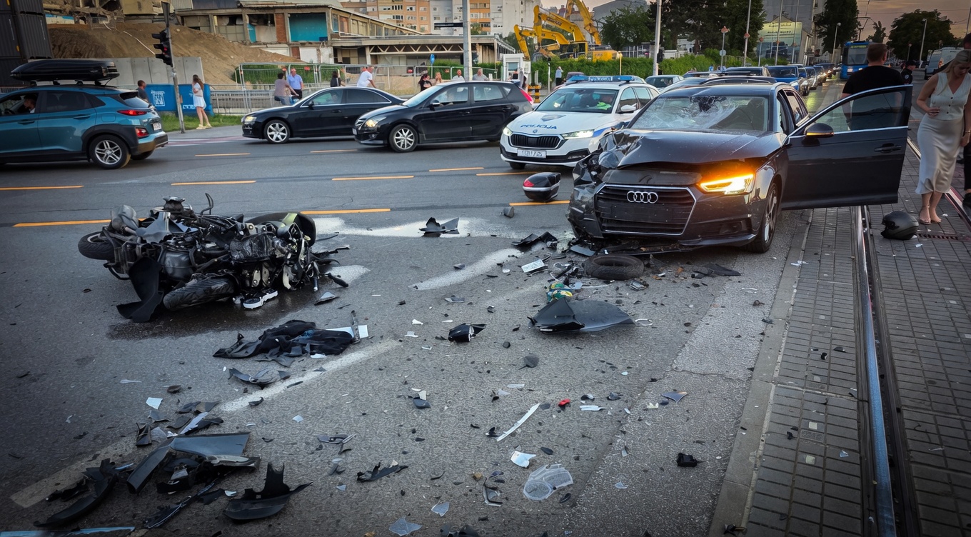 Umro motorist iz nesreće kod Vjesnika, žena teško ozlijeđena. Vozač Audija (26) uhićen