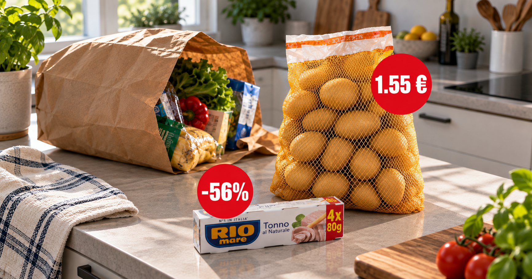 Velika sniženja: 5 kg krumpira za 1.55 €, tuna je 56% jeftinija