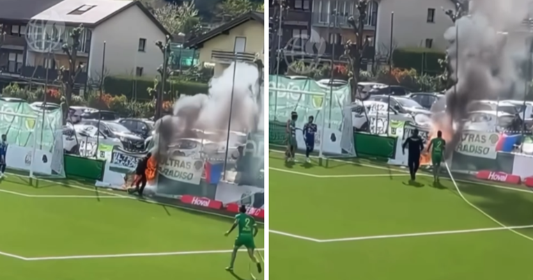 VIDEO Bivši igrač Intera ugasio požar na stadionu tijekom utakmice