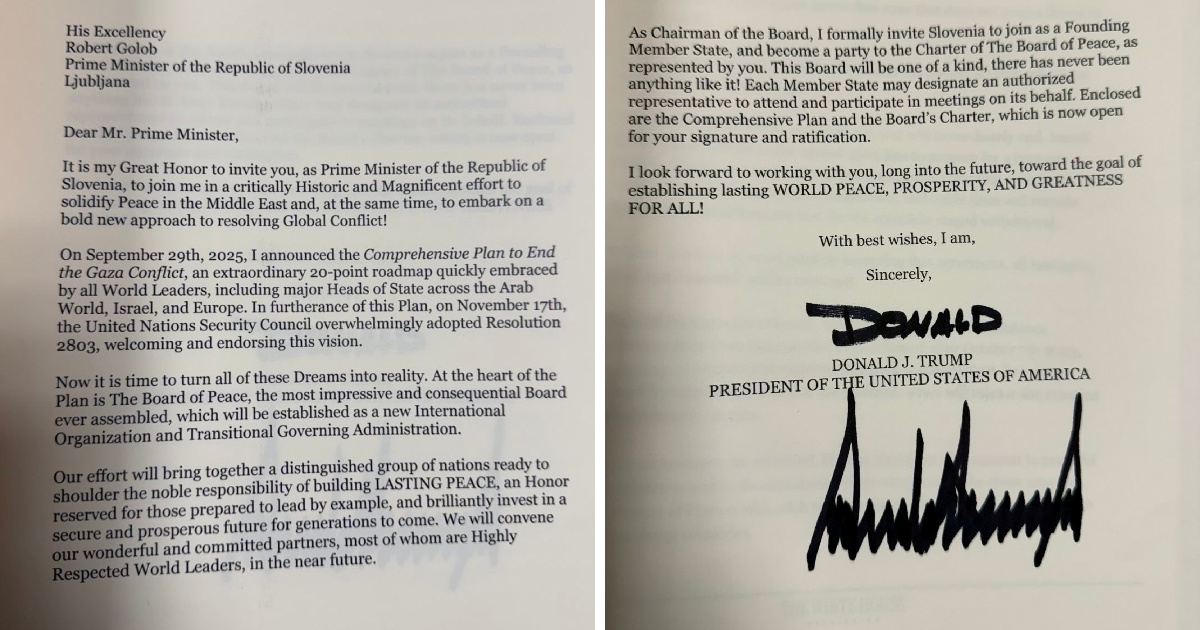 Trump pozvao slovenskog premijera u Odbor za mir