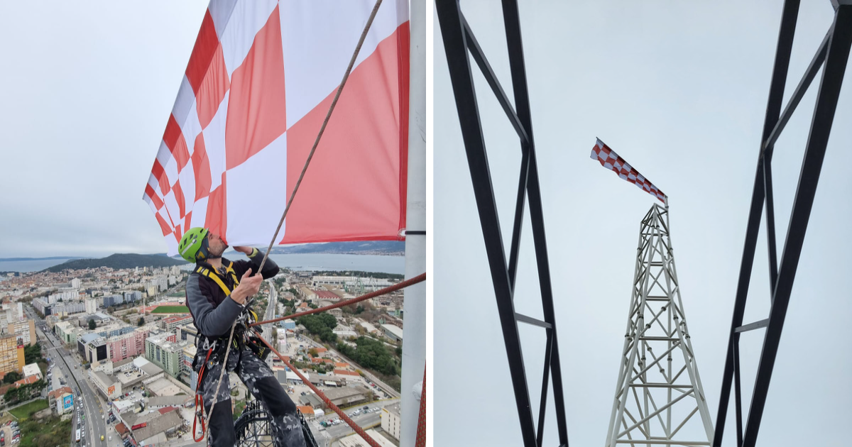 FOTO Spektakularan prizor: Hrvatska zastava vijori se s najvišeg nebodera Lijepe Naše