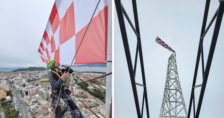FOTO Spektakularan prizor: Hrvatska zastava vijori se s najvišeg nebodera Lijepe Naše