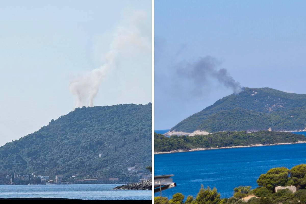 Izbio požar na Lopudu, izazvao ga udar groma