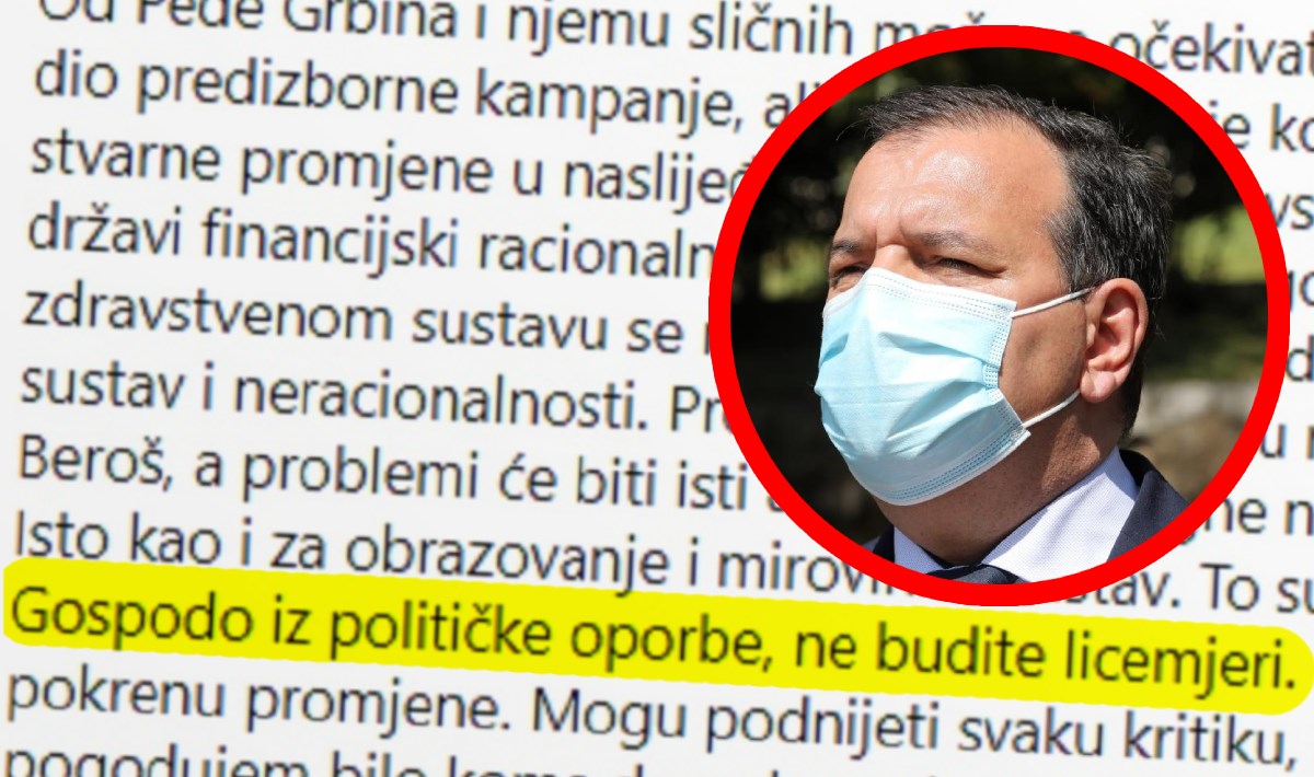 Beroš žestoko odgovorio Grbinu: Ne budite licemjerni