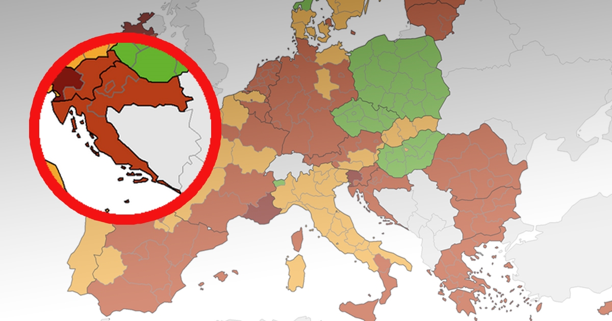 ECDC objavio novu kartu: Cijela Hrvatska ostaje u crvenom