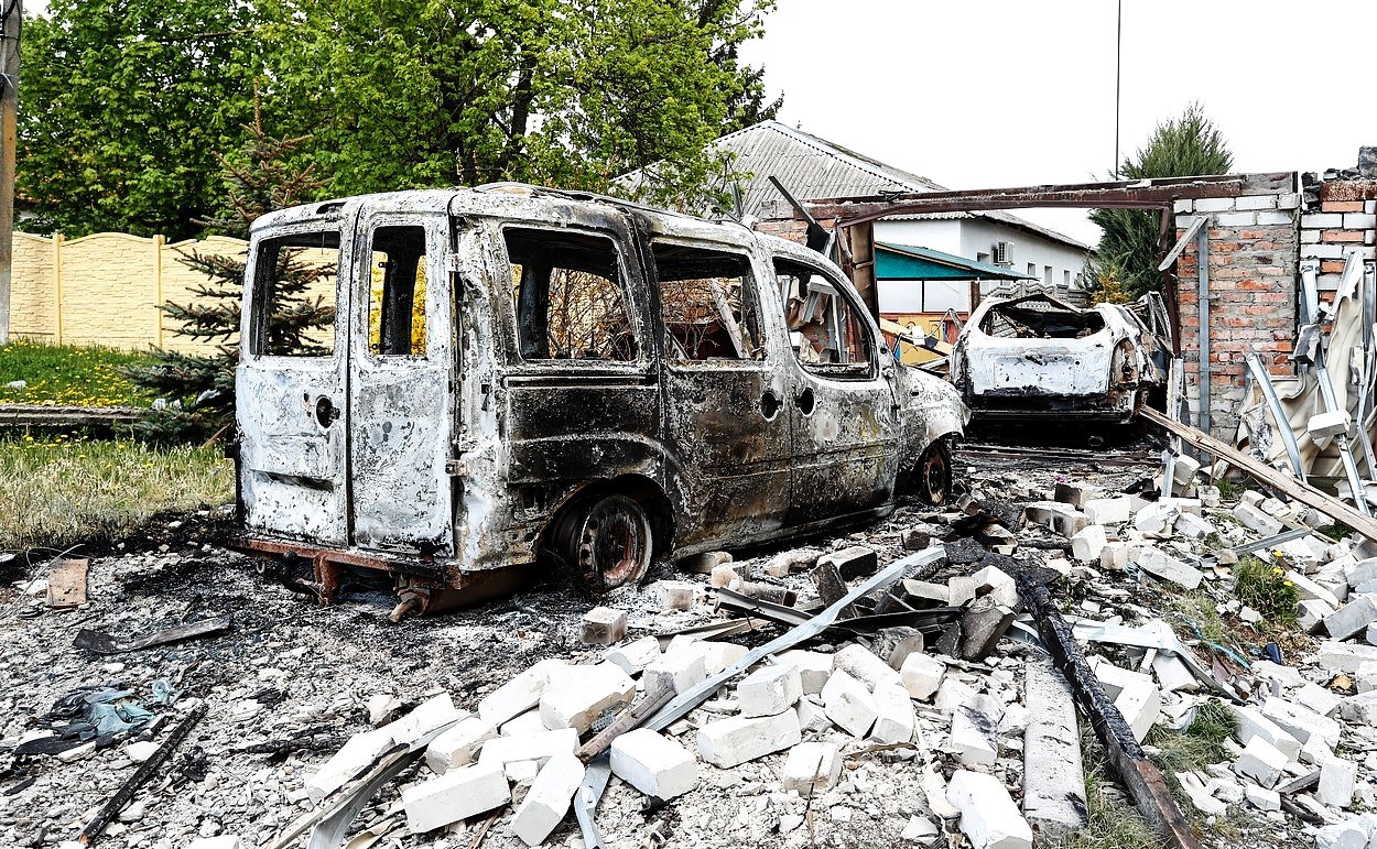 Mrtvi ruski vojnici kod Harkiva poslagani u slovo Z
