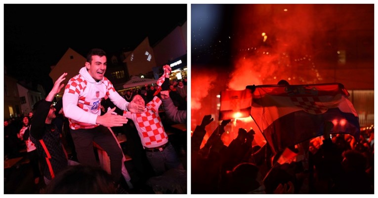 Ludnica u centru Zagreba: Pogledajte reakcije navijača nakon prolaska Hrvatske