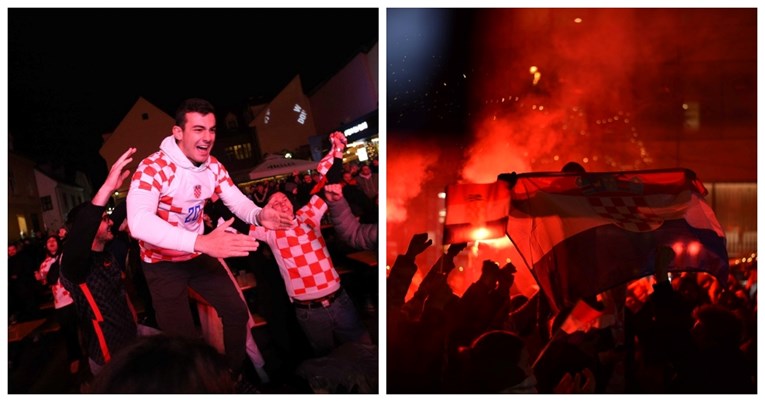 Ludnica u centru Zagreba: Pogledajte reakcije navijača nakon prolaska Hrvatske