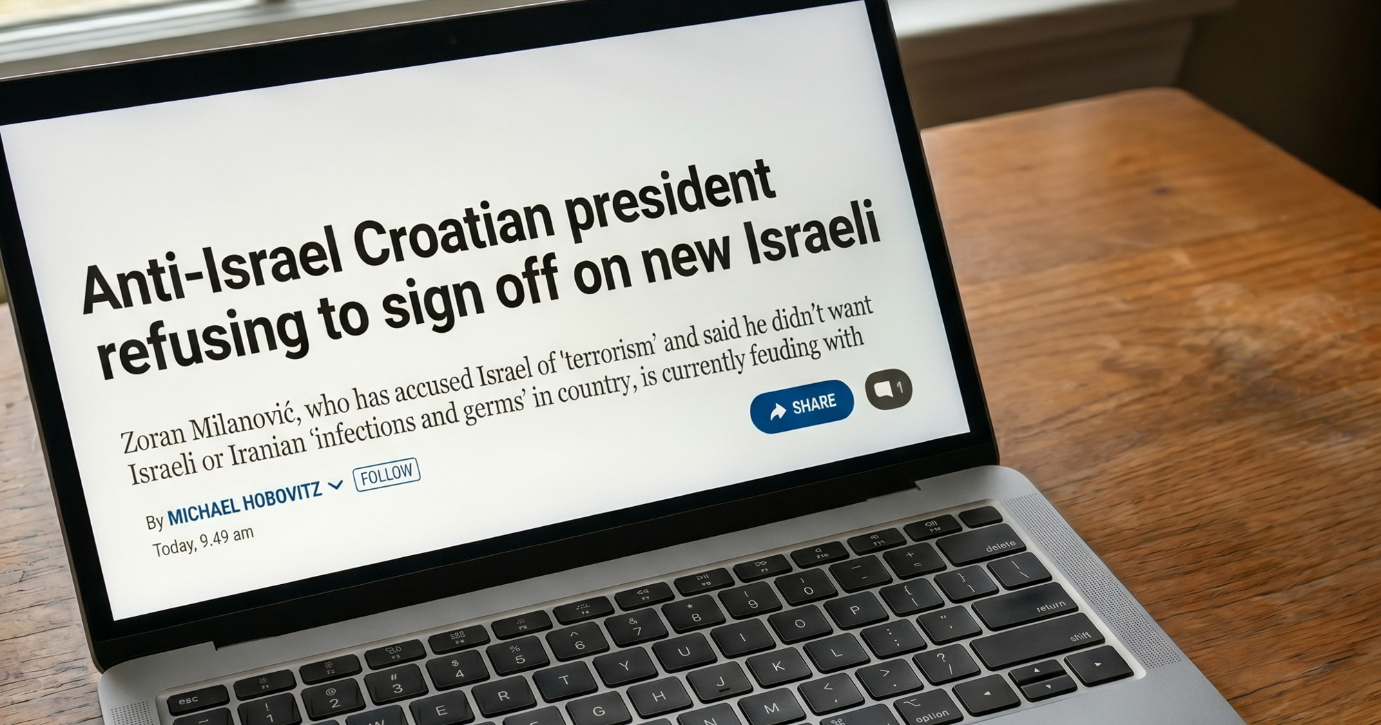 Times of Israel: Antiizraelski predsjednik Milanović odbija odobriti novog veleposlanika
