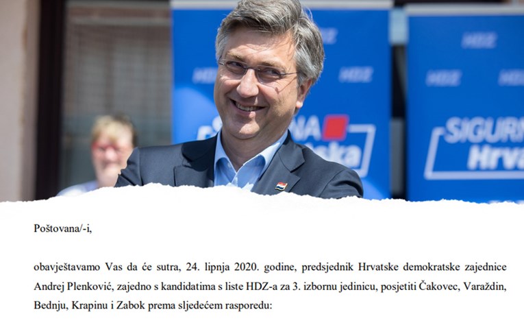 HDZ je upravo poslao medijima obavijest o Plenkovićevim aktivnostima za sutra