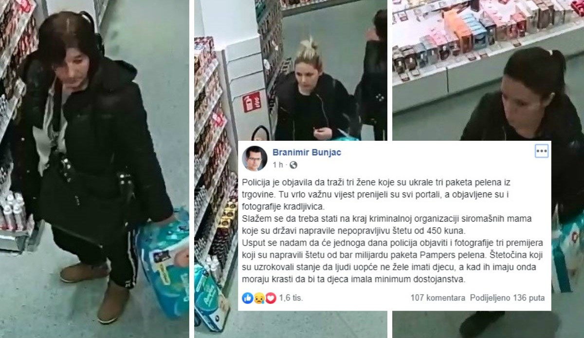Bunjac na Fejsu brani žene koje policija traži zbog krađe pelena