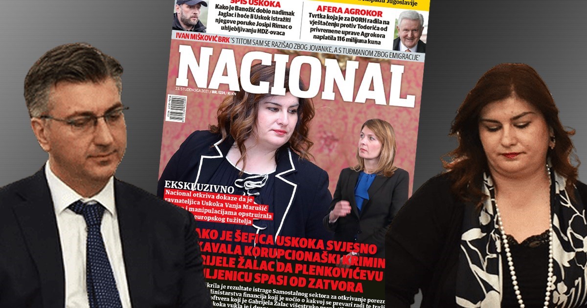 Nacional tvrdi: Šefica USKOK-a manipulirala slučajem Žalac da bi zaštitila Plenkovića