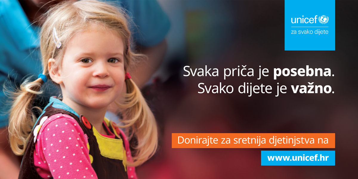 UNICEF pokrenuo blagdansku kampanju "Svaka priča je posebna. Svako dijete je važno"