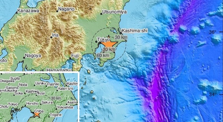 Potres magnitude pet po Richteru kod Tokija