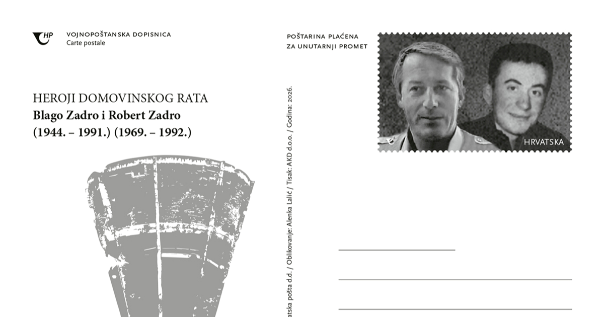 FOTO Pošta izdala prigodne dopisnice. Dijelit će se ročnicima na početku vojnog roka