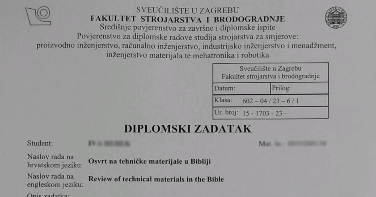 Došao Je I Taj Dan, Biblija Je Upala I U Diplomske Radove Na Teškom ...