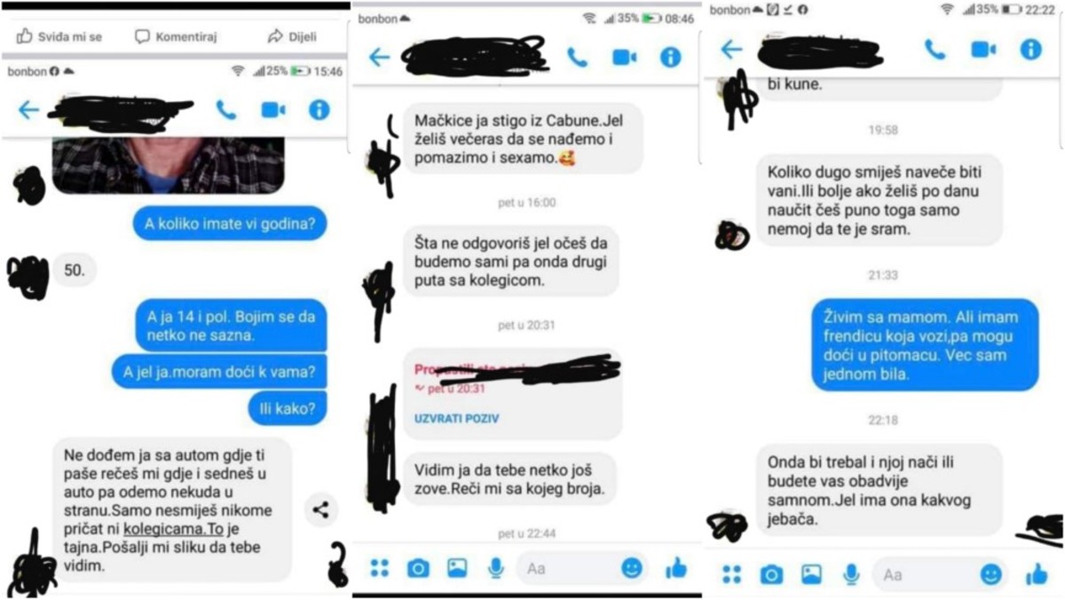 Na Fejsu se pojavile navodne poruke pedofila 14-godišnjoj curici, nudio joj 200 kuna