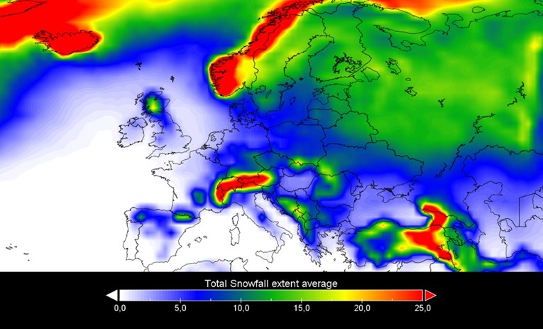 Objavljena najnovija prognoza za snijeg