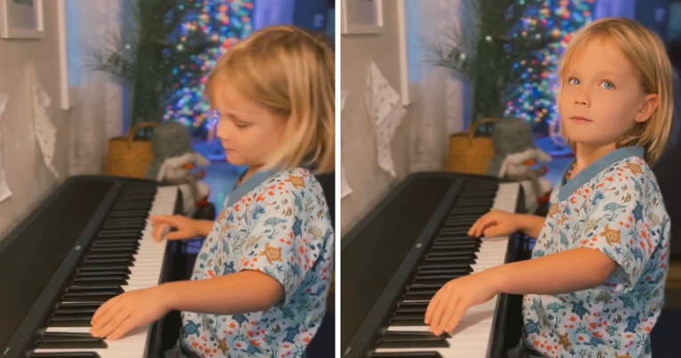 Max ima pet godina, sam je naučio svirati klavir i već sklada pjesme