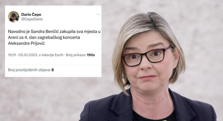 Twitter je pun fora o Benčić: "Kupila je sva mjesta za koncert Aleksandre Prijović"