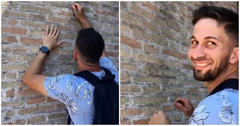 Talijanska policija saznala tko je mladić koji je urezao ime svoje cure na Koloseum