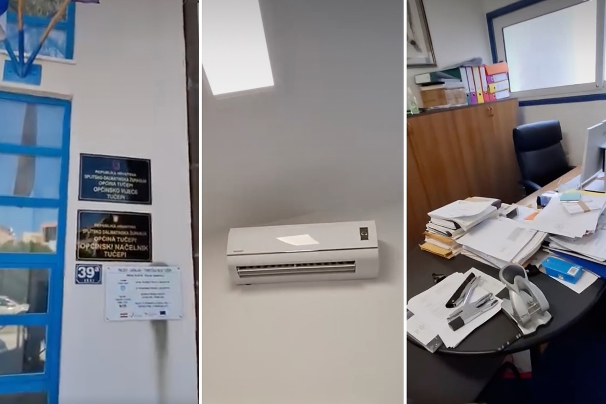 VIDEO Čovjek hoda zgradom Općine Tučepi, nema žive duše. Klime i svjetla rade