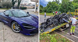 FOTO Luksuzni McLaren potpuno smrskan u Istri, putnik (69) teško ozlijeđen