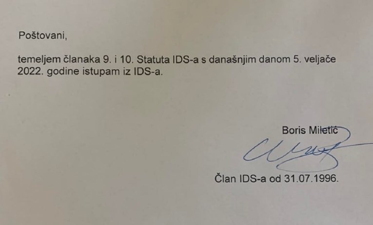 Boris Miletić napustio IDS