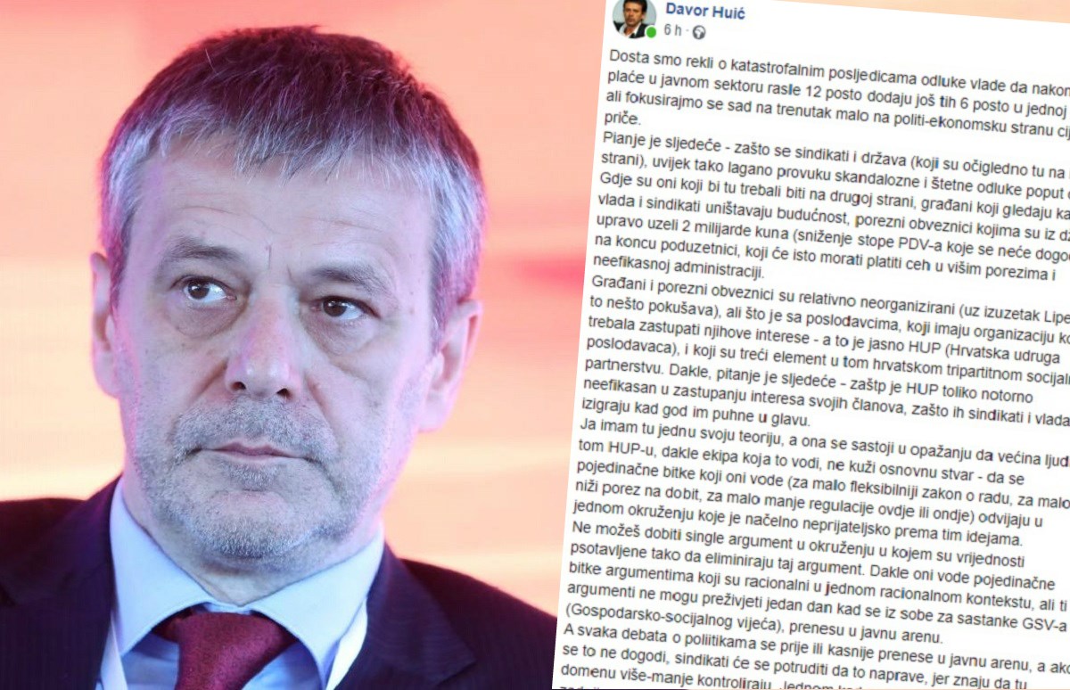 Davor Huić: Gdje su građani kojima vlada i sindikati uništavaju budućnost?