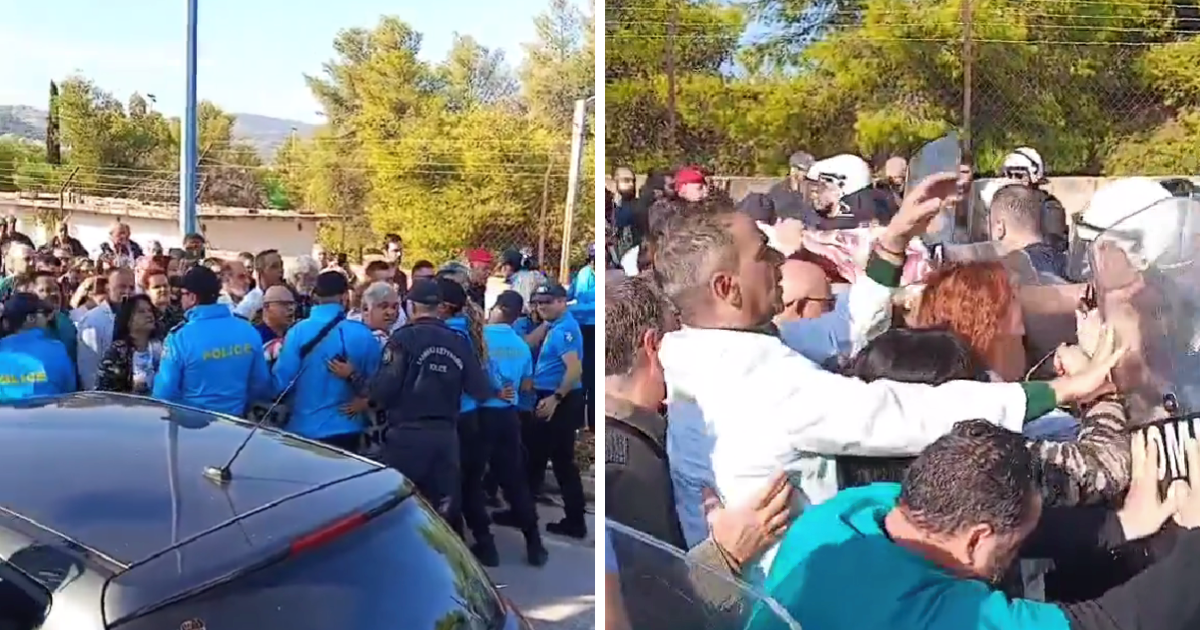 VIDEO Doktori se u Ateni naguravali s interventnom. Htjeli se probiti do premijera