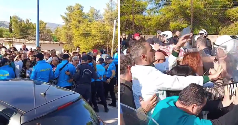 VIDEO Doktori se u Ateni naguravali s interventnom. Htjeli se probiti do premijera