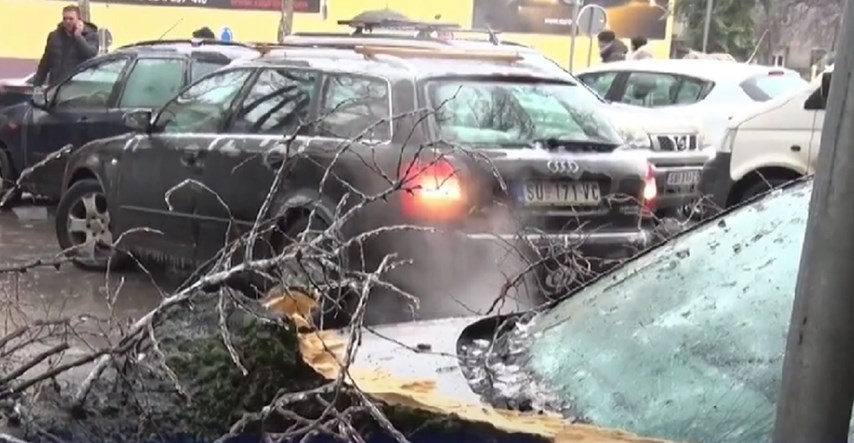 VIDEO Kaos zbog ledene kiše u Subotici. Polomljena stabla, uništeni deseci auta...