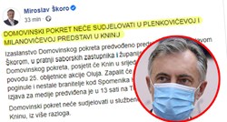 Škoro: Nećemo sudjelovati u Plenkovićevoj i Milanovićevoj predstavi u Kninu