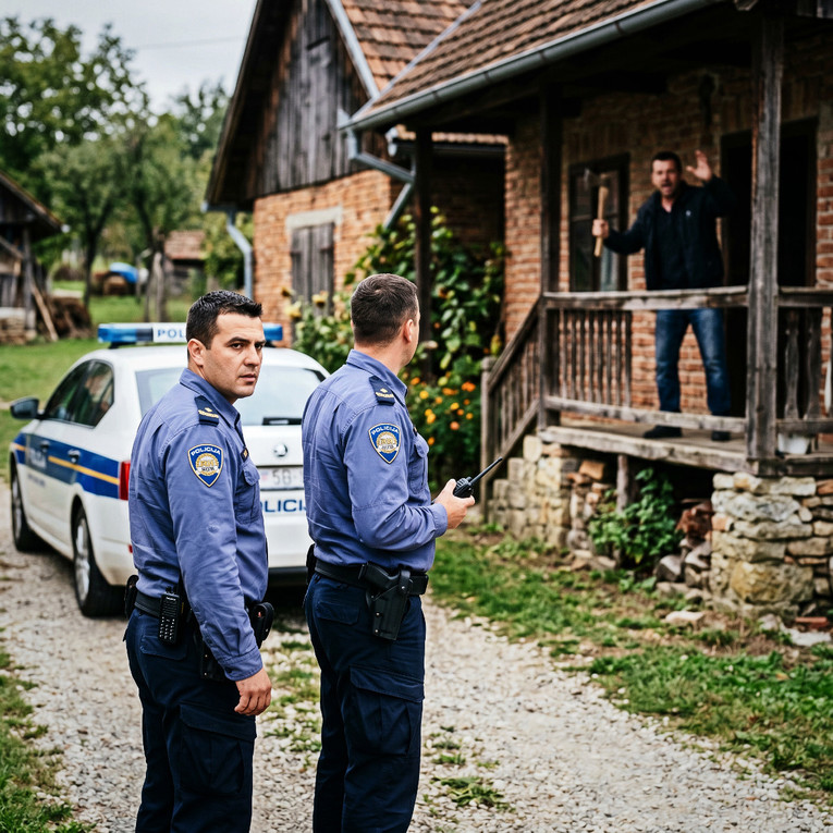 Sjekirom napao policajce u Grubišnom Polju. "Sad ću vam ja pokazati"