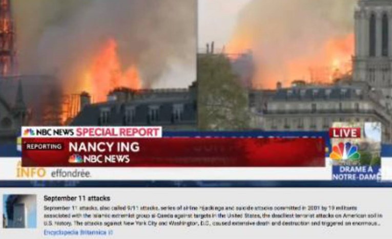 YouTube greškom požar u Notre-Dame povezao s napadom 11. rujna