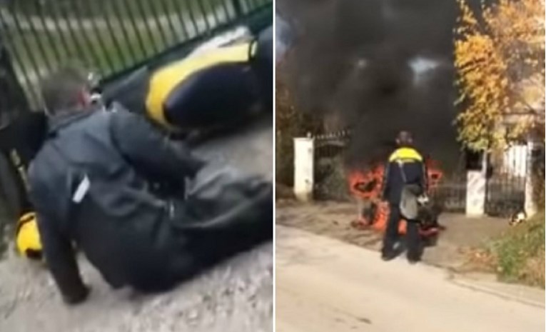 VIDEO Poštar mrtav pijan vozio na Badnjak, padao po podu, zapalio mu se motor