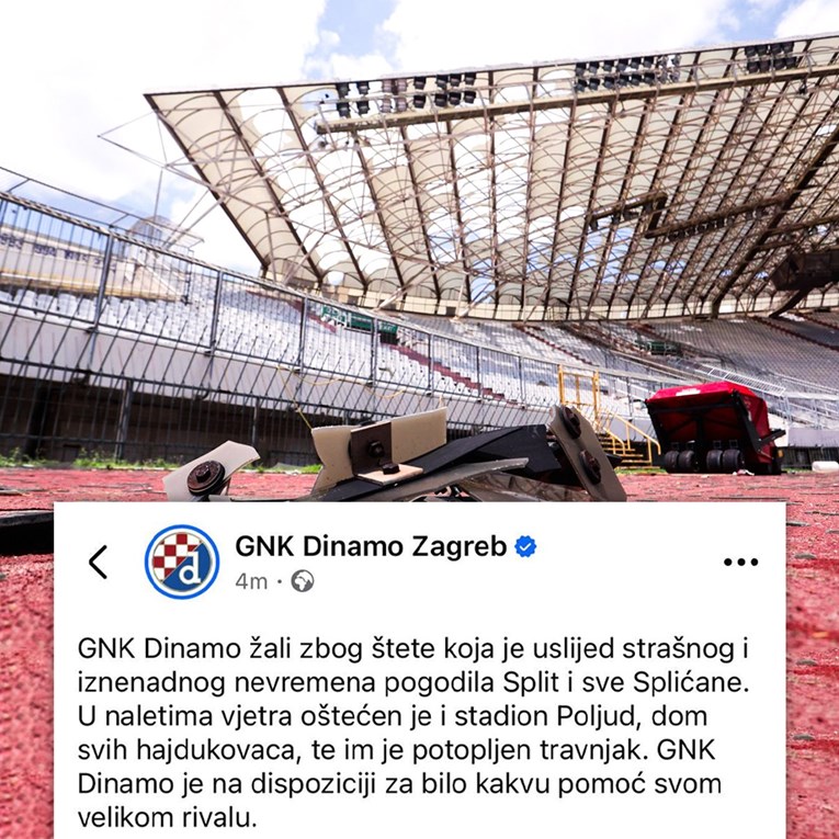 Dinamo ponudio pomoć Hajduku nakon velike oluje