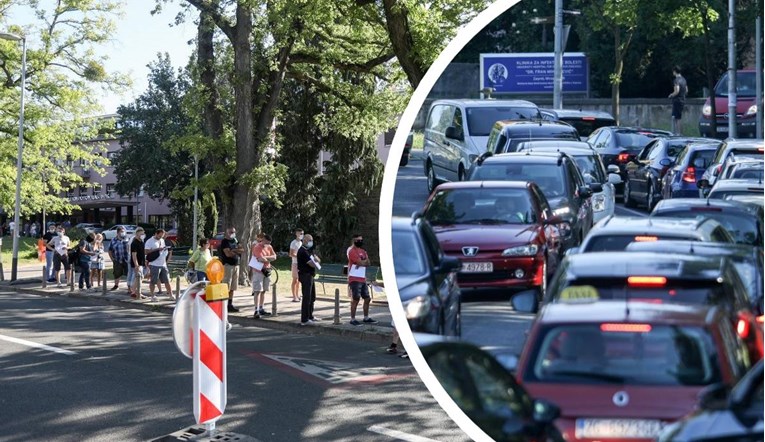 VIDEO Pogledajte gužve za testiranje na koronu u Zagrebu, auti stoje u koloni