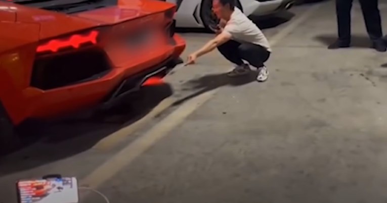 VIDEO Pokušao je roštiljati na auspuhu Lamborghinija, nije dobro završilo