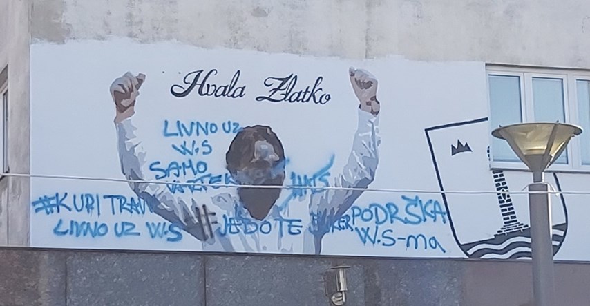 Uništen i prešaran mural Zlatka Dalića u njegovom rodnom Livnu
