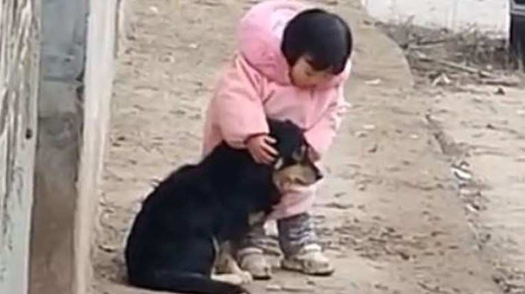 Djevojčica u preslatkom videu zaštitila uši psa da se on ne bi prepao zvukova petardi