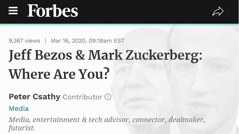 Forbes: Bezos i Zuckerberg, gdje ste?