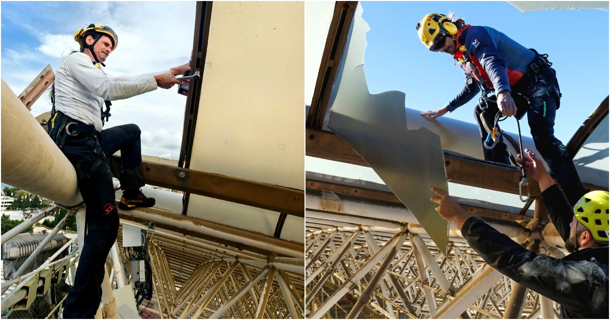 FOTO Počela je sanacija krova na Poljudu. Hajduk: Bit će popravljen do iduće utakmice