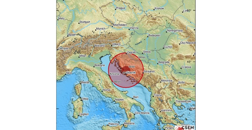 Potres kod Šibenika magnitude 2.6